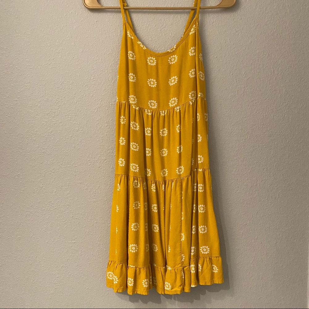 Yellow Floral Sleeveless Dress